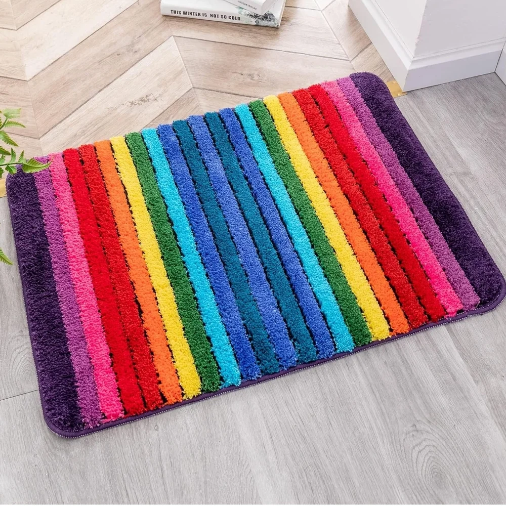 Colorful Striped Bath Mat 19
